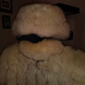 Norwegian blue fox coat and hat. Coat by Kramer